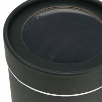 Artikel Bloembak rond karton zwart, zilver Ø10/12cm set van 2