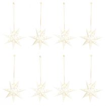 Artikel Papieren ster kerstversieringen wit 10 cm set van 8 decoraties