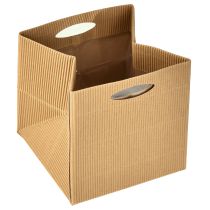 Artikel Papieren zak 12cm bruin crème beige cadeauzakje 6 stuks