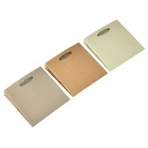 Artikel Papieren zak 12cm bruin crème beige cadeauzakje 6 stuks