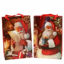 Cadeauzakjes Kerstmotief Kerstman rood 20cm × 30cm × 8cm set van 2 stuks