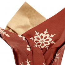 Paper pot met sneeuwvlokken rood-wit Ø6cm 12st