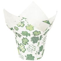 Artikel Papieren bloempot met klavermotief, nieuwjaarsdecoratie, 12 cm, 12 stuks
