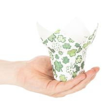 Artikel Papieren bloempot met klavermotief, nieuwjaarsdecoratie, 12 cm, 12 stuks