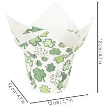 Artikel Papieren bloempot met klavermotief, nieuwjaarsdecoratie, 12 cm, 12 stuks