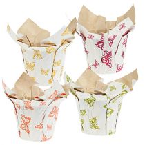 Papieren pot Ø12cm H9cm met patroon 8st