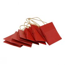 Artikel Papieren zakjes rood met hengsel cadeauzakjes 10,5×10,5cm 8 stuks