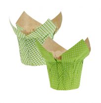 Papieren pot Ø10cm H8cm groen 8st
