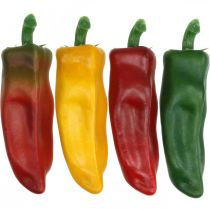 Artikel Paprika-etalagedecoratie, groentedecoratie, diverse kleuren, H14cm, 4 stuks