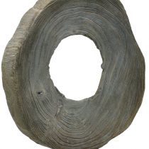 Decoratief beeld gemaakt van Paulownia-hout gewassen grijs H60cm