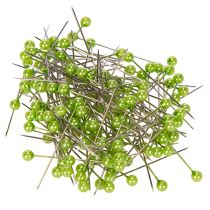 Artikel Groene bloemspelden met parelkop, veelzijdig te gebruiken, Ø4mm, 40mm, 150 stuks