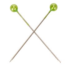 Artikel Groene bloemspelden met parelkop, veelzijdig te gebruiken, Ø4mm, 40mm, 150 stuks