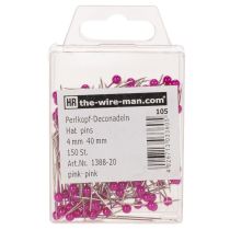 Artikel Bloemistenspelden met parelkop, roze, Ø4mm, 40mm, 150 stuks