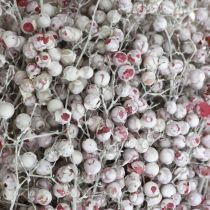 Artikel Gesneeuwde peperbessen, winterdecoratie, droogbloemen, advent, roze peper gewassen wit 170g