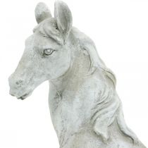 Paardenkop buste deco figuur paard keramiek wit, grijs H31cm
