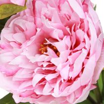 Artikel Pioen kunstbloemen roze met lange steel 70cm 3st