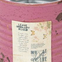 Artikel Bloempot, decoratieve pot, rond, paars, metaal, vintage decoratie, Ø8cm, H7.5cm