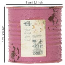 Artikel Bloempot, decoratieve pot, rond, paars, metaal, vintage decoratie, Ø8cm, H7.5cm