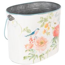 Artikel Ovale vintage bloempot voor lentedecoratie, metaal, 26/22/17 cm, set van 3