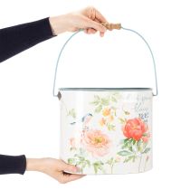 Artikel Ovale vintage bloempot voor lentedecoratie, metaal, 26/22/17 cm, set van 3