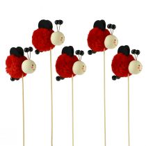 Artikel Plantplug Lieveheersbeestje Decoratie Bloemplug 27,5cm 9 stuks