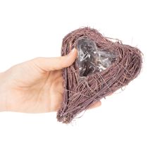 Artikel Hartvormige schaal met takjes en folie-inzetstuk voor bloemstukken, 14 cm, 2 stuks