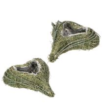 Artikel Plantenhart gemaakt van natuurlijk materiaal met folie-inzetstuk, 22 cm, 2 stuks