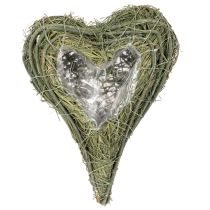 Artikel Plantenhart gemaakt van natuurlijk materiaal met folie-inzetstuk, 22 cm, 2 stuks
