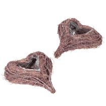 Artikel Decoratief hart gemaakt van takjes met plantfolie, 20 cm, 2 stuks
