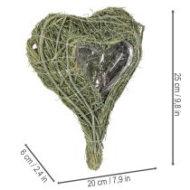 Artikel Natuurlijk plantenhart voor bloemschikken met folie, 25 cm
