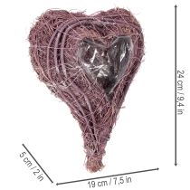 Artikel Plantenhart met folieversiering, 24 cm