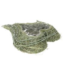Artikel Hartvormige schaal van natuurlijk gras met plantfolie, 38 cm
