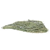 Artikel Hartvormige schaal van natuurlijk gras met plantfolie, 38 cm