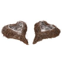 Artikel Hartvormige plantenbak van takjes met folie, 20 cm, 2 stuks
