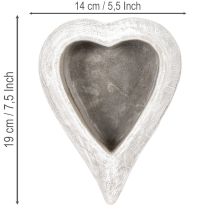 Artikel Decoratieve hartvormige schaal, grijs; kleine hartvormige plantenpot, 19 cm