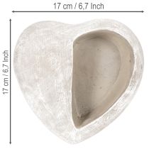Artikel Hartvormige plantenbak, gegoten steen, decoratieve plantenbak, 17 cm