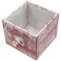 Artikel Plantenbak houten sierlade shabby chic rood wit 12cm