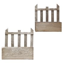 Artikel Plantenbak Houten Mini Bloembak L22/25cm Set van 2