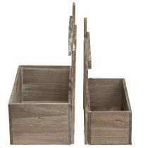 Artikel Plantenbak Houten Mini Bloembak L22/25cm Set van 2