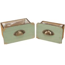 Artikel Plantenbak houten lades decoratie 22/18cm set van 2 stuks