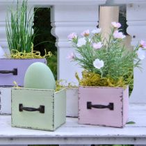 Artikel Plantenbak lichtgroen shabby chic 12,5×12,5×10cm