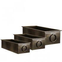 Artikel Bloembak Metalen Plantenbak Messing 59/53/47cm Set van 3