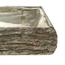 Plantenbak van hout decoratieve plantenschaal met boomschors 33×15×7cm