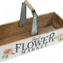 Plantenbak, bloemdecoratie, houten kist voor opplant, bloembak nostalgische look 41.5×16cm