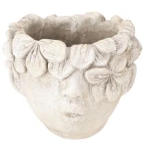Artikel Plantenkop bloempot betonlook meisjeshoofd H13,5cm