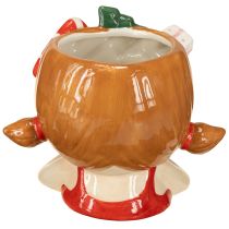 Artikel Plantenkop keramiek meisje decoratieve plantenbak Kerstmis H17cm