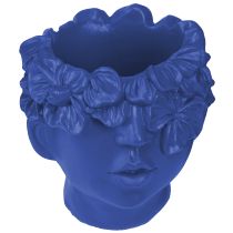 Artikel Plantenkop Polyresin Bust Plantenbak Blauw 13,5×13×14cm