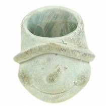 Artikel Plantenbak plant hoofd sneeuwpop Ø11cm H11.5cm 2st