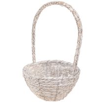 Artikel Plantenmand set van 2, stro, naturel, wit, Ø23/28, shabby chic