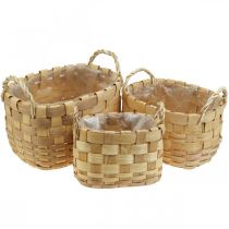 Artikel Plantenmand cachepot met handgrepen naturel 22/27/33cm set van 3